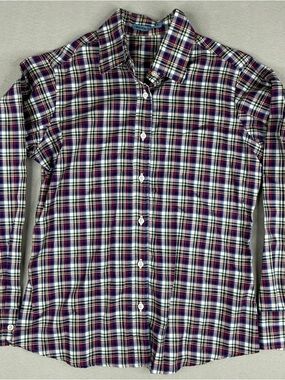 Seize sur Vingt Womens Plaid Shirt S 100% Cotton Portugal Preppy Button Down
